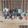 Hanger Kettingen Genezing Reiki Steen Minerale Hangers Ketting Natuurlijk Kristal Fluoriet Rozenkwarts Toermalijn Agaat Apatiet Adju Dhh80