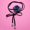 Choker Vintage Utsökt Färgglad Rose Flower Halsband För Kvinnor Söt Sexig Justerbar Love Heart Halsband 2023 Modesmycken