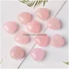 Stone Natural Pink Crystal 15 mm Coeur Fonction d'ornements Quartz Crystals de guéris