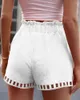 Vrouwen Shorts Ninimour Vrouwen Hollow Out Trekkoord Belted 2023 Zomer Effen Kleur Lace Up Een Stuk Pak Korte Broek casual