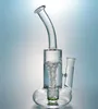 Bongo z przezroczystego szkła Tornado Perc Fajki wodne Koło ratunkowe Podstawa Cyclone Percolator Bong Fristted Disc Palenie Fajki wodne Zielony tytoń Olej Dab Rigs 18mm Złącze żeńskie