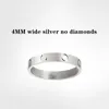 Aşk Vidalı Halka Tasarımcı Yüzük Kadın Mücevher Tasarımcı Erkek Takı Erkek Yüzük Yüzükler 925 STERLING Gümüş Titanyum Çelik Never Solma -4/5/6mm Nişan Yüzüğü