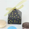 Opakowanie na prezent piramida pudełko cukierków DIY czekolada Favor i pudełka ze wstążką Baby Shower na urodziny chrzest dekoracja na przyjęcie ślubne