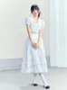 Casual Jurken 2023 Zomer 2 Delige Jurk Set Vrouwen Sexy Slanke Y2k Crop Tops Midi Rokken Kawaii Lolita Party Koreaanse mode Kleding Chic