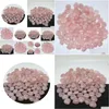 Stone Natural 25 mm coeur rose rose quartz cristal minerale gemmstone reiki décoration décoration gouttes bijoux dhrx6