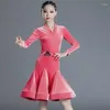 Estilo de roupa de palco Vestido de dança latina infantil Roupa de veludo para meninas Competição de celebridades on-line Grau