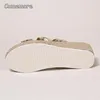 Kapcie Comemore platforma kobieta lato sandały z grubą podeszwą slajdy słomiana lina sandały na koturnie dla kobiet 2023 Plus rozmiar 42 43