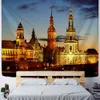 Tapissries City Night Scene Tapestry Rivers Tall Buildings Beautiful Lighting European London Creative Art Wall Hanging