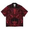 Männer Casual Hemden Helllila Tiger Muster WACKO MARIA Hemd 2023SS Männer Frauen 1:1 Hohe Qualität Kurzarm Hawaiian t Tops