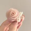 Koreanska pärlor Rosett Rose Hårklämmor För Kvinnor Små Blomma Hårnålar Flickor Elegant Hårklämma Nål Spännband Bröllopshårtillbehör