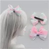 Hair Accessories Rainbow Gradient Bow Hairpin Children Princess Cute Head Flower Holiday Party Gift Wholesale Drop Delivery Baby Kid Dh4Ck