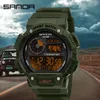 Sanda Men Watch Electronic Watch مضيئة مضاد للماء متعدد الوظائف في الهواء الطلق الساعات الساعات العسكرية المراقبة Relogio Maschulino 6009