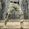 Inne odzież spodnie taktyczne wojskowe męskie spodnie bojówki nakolanniki SWAT Army Airsoft kamuflażowe ubrania Hunter Field Work spodnie bojowe x0711