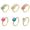 Wedding Rings ZHUKOU Gold color Enamel LOVE Ring For Women Summer Opening CZ Crystal party Jewelry Wholesale VJ355 230710