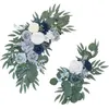 Decorative Flowers 2x Wedding Arch Flower Swag Green Leaves Garland For Car