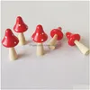 Andere Home Decor Paddestoelen Miniatuur Beeldjes Mini Houten Fairy Tuin Accessoires Bloempotten Micro Landschap Decoratie Xbjk2302 Dh1Sg