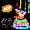 Tubi pop luminosi fai-da-te Tubo di plastica retrattile a colori fluorescenti a led Giocattoli sensoriali per bambini Adulti Bambino Allevia lo stress Giocattolo da spremere SN6234