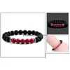 Charm Bracelets Pedra vulcânica natural Feminino Chakra Nce Beads Masculino Preto Lava Turquesa Strand Bangle Drop Delivery Jóias Dhdqg