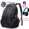 Школьные сумки 45L Travel Rackpack 156 "рюкзак для ноутбуков USB Зарядка против кражи многофункциональных подростков школа Mochila 230710