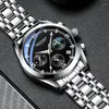 Armbanduhren 2023 Mode Herrenuhren POEDAGAR Leder/Edelstahl Wasserdicht Leuchtend Sport Chronograph Quarz Herren Armbanduhr