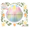 Decorazione per feste 10 Yard/Rotolo Arcobaleno Glitter Tle Roll Paillettes Cristallo Organza Tessuto trasparente Fai da te Regalo Tutu Gonna Casa Xb Dhghm