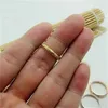 Avec pierres latérales 18k bague en or massif pour femmes fille étoile brillante bande vraie Rose chanceux sculpté taille américaine 7 8 cadeau bijoux 230710