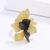 Cluster Rings Austyn Retro Women's Ring European And American Branch Flower 925 Silver Jewelry Party Gift Black Gold Double