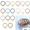 Key Rings Ups 18 Colors Favor Sile Keychain Bangle Bracelets Keyring Shaped Wristlet Bracelet Circle Charm Ring Holder Drop Delivery Dhtus