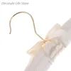 Hangers Racks 5Pcs 38cm Beige/ White Satin Padded Top Hangers Clothes Coat Top Grade Hanger Gold Hook x0710