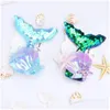 Hair Accessories Children Kids Clips Baby Girl Colorf Sequins Cartoon Mermaid Princess Sweet Hairpin Barrette Drop Delivery Maternity Dhgjv