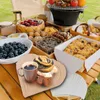 Teller Holz Serviertablett Teller Charcuterie Boards Brot Dekorative Platte für Cupcakes Partygeschenke Käse Dessert Zuhause