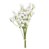 Bouquet de fleurs décoratives décoration de fête artificielle gypsophile maison fausse soie Rose or Roses blanc