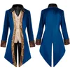 Hommes Trench Coats Médiéval Smoking Gothique Veste Victorienne Manteau Steampunk Tailcoat Halloween Costume De Fête Vintage Frock Outfit