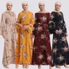 Nova Moda Muçulmana Vestido Estampado Feminino Abaya e Hijab Jilbab Roupa Islâmica Maxi Vestido Muçulmano Burqa Dropship March Saia Longa286Y