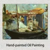 Arte Figurativa em Tela Monet em Seu Estúdio Barco Edouard Manet Pinturas Arte Moderna Feito à Mão Cozinha Decoração do Quarto