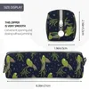 Cute Parrot Print Square Pencil Case Zealand Bird Girls Boys School Leather Box Zipper Pen Organizer