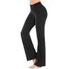 Women's Pants Solid Color Micro Lah Wide Leg Printed Yoga For Women Bell Bottom Cotton Fold Over