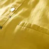 Hommes chemises décontractées coton lin chemise hommes solide à manches courtes mince boutonné qualité Mandarin robe Camisa Masculina TS-668