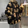 Sweat à capuche femme 2023 hiver manteau en peau de mouton Couples vêtements laine de mouton pull manteaux homme dessin animé 3D ours sweats à capuche chaud