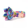 Colliers pour chiens Tie Dye Collier de fleurs avec laisse assortie ID gravé