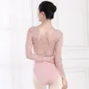 Collant de renda balé tutu dança para adultos rosa ginástica traje de performance de palco de fada roupas de bailarina 287n