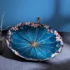 Parasol 16 żeber retro wiatrówek anty-UV trzykrotnie kwiaty parasolowe dla kobiet drewniane uchwyt kolorowy parasole w kolorze zewnętrznym parasole