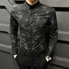 Chemises décontractées pour hommes mode revers ample tout-match imprimé chemise d'affaires vêtements 2023 automne hauts surdimensionnés coréen