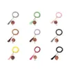 Sleutelhangers 11 Kleuren Houten Armband Sleutelhanger Met Kwasten Sleutels Diy Houtvezel Pandent Woodwooden Bead Bangle Versieren Mode Drop D Dhmpk