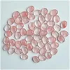 Pierre Naturelle 8X10Mm Ovale Perles Lâches Opale Quartz Rose Oeil De Tigre Turquoise Cabochons Dos Plat Pour Collier Anneau Boucles D'oreilles Bijoux Dhekc