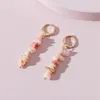 Stud Arrival Trendy Circle Natural Stone Hoop Earrings For Women Fashon Sweet Metal Jewelry Oorbellen Gift 230710