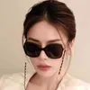 15% rabatt på ny högkvalitativ xiaoxiangjia lamm läder ben solglasögon personlighetskedja mode stora ram solglasögon kvinnor ch5210