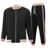 Agasalhos masculinos primavera outono agasalho masculino zip cardigã jaqueta de beisebol calça 2 peças terno listrado jogging esporte roupas masculinas
