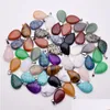 Charms Natural Stone Water Drop Rose Quartz Pendants Pink Crystal Clear Chakras Gem Fit Earrings Necklace Making Assorted Delivery J Dhnke