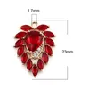 Pendentif Colliers 1PC Verre Feuille Charmes Pour La Fabrication De Bijoux Or Couleur Réglage Feuilles Rouges Collier Bracelet DIY Trouver 23mm X 18mm